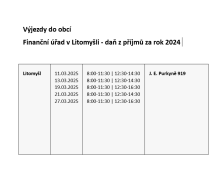 Finanční úřad  v Litomyšli - Daň z příjmů za rok 2024