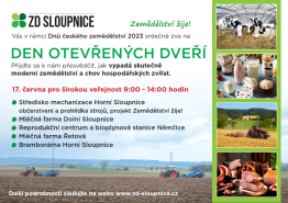 Den otevřených dveří ZD Sloupnice 17. 6. 2023