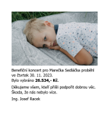 Benefiční koncert - výtěžek