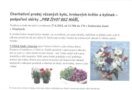 Charitativní prodej vázaných kytic, hrnkových květin a bylinek 27. 6. 2024