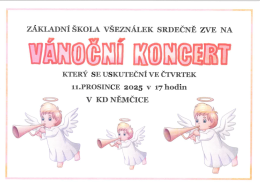 Vánoční koncert ZŠ Všeználek Němčice 11. 12. 2025
