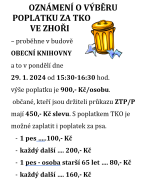 Oznámení o výběru poplatku  za TKO ve Zhoři