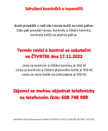 Sdružení kominíků a topenářů - objednávka revizí