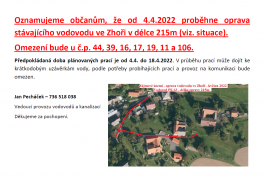 Oprava vodovodu ve Zhoři